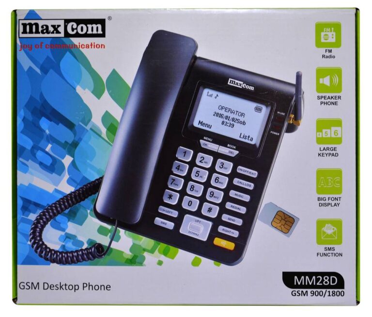 GSM Desktop Phone Maxcom Comfort MM28D Black with Mobile Phone Use and FM Radio - Image 4