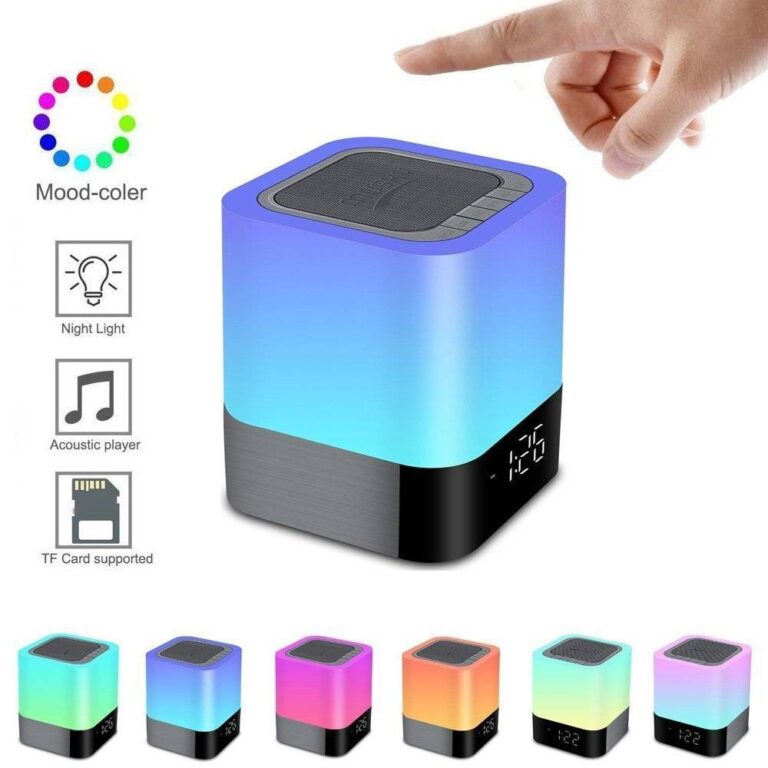 Wireless Portable Speaker Musky DY28 Plus 5W with Various Colors LED Display Alarm Clock Touch Sensor Built-in Microphone and USB Slot - Image 3