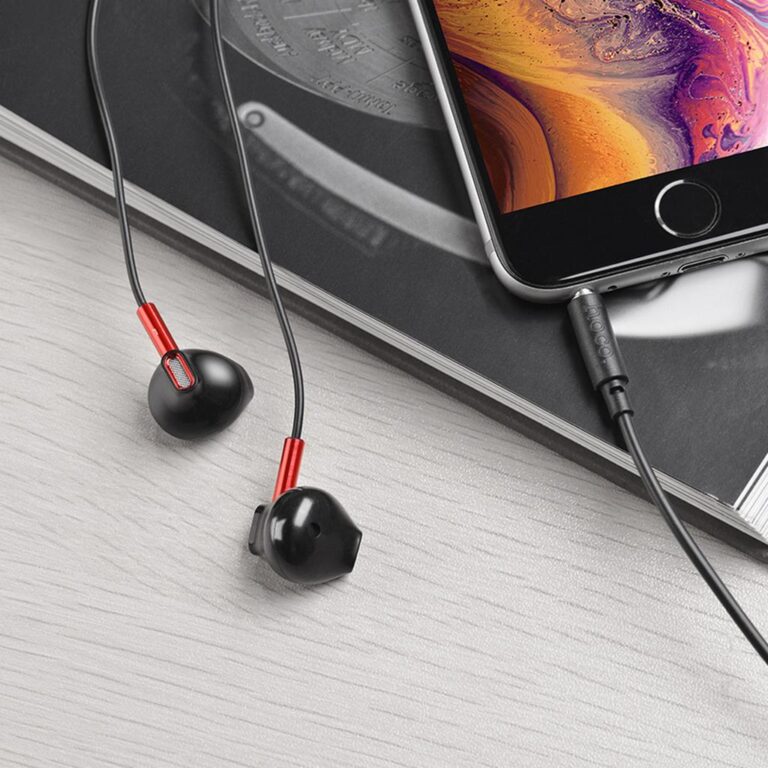 Hands Free Hoco M57 Sky Sound Earphones Stereo 3.5 mm Black with Micrphone and Operation Control Button - Image 4