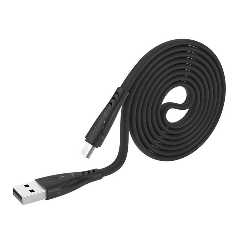 Data Cable Hoco X42 USB 2.4A Fast Charging to Micro-USB with Liquid Silicone Black 1m - Image 3