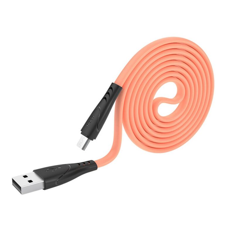 Data Cable Hoco X42 USB 2.4A Fast Charging to Micro-USB with Liquid Silicone Yellow 1m - Image 3