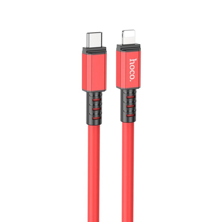 Data Cable Hoco X85 Strength USB-C to Lightning PD20W Red 1m Extra Durability - Image 3