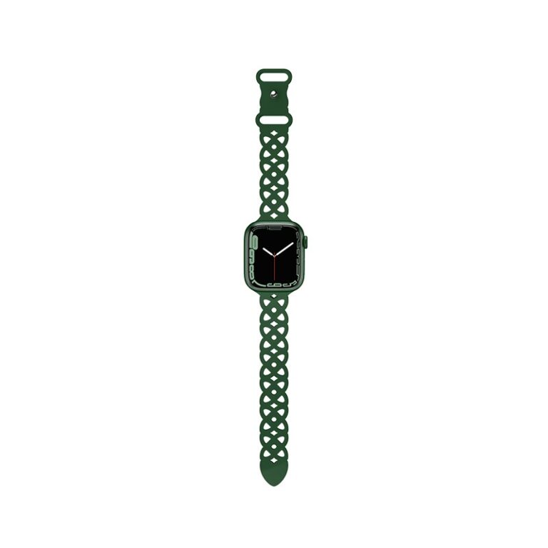 Watchband Hoco WA09 Flexible Rhombus Hollow 38/40/41mm for Apple Watch 1/2/3/4/5/6/7/8/SE Dark Green Silicon Band - Image 3