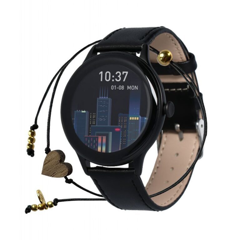 Smartwatch Maxcom FW48 Vanad Satin IP67 2000mAh 1.32” AMOLED Ecoleather Band Black - Image 3