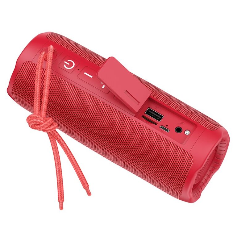 Wireless Speaker Hoco HC16 Vocal Sports BT 5.3 1200mAh 2x5W with USB Micro SD 3.5mm FM and LED Red - Image 3