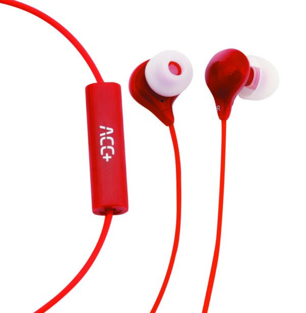 Hands Free Maxcom Soul Stereo Earphones 3.5mm Red with Micrphone and Answer/Mute Button