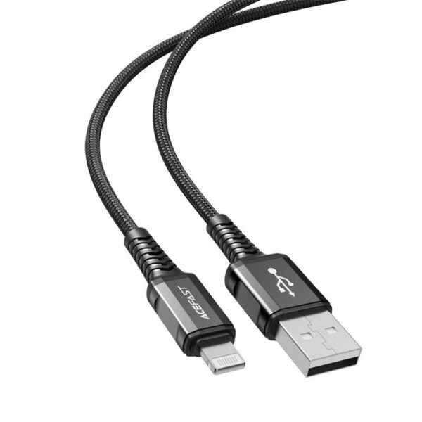 Data Cable Acefast C1-02 USB-A to Lightning Braided 2.4A Apple Certified MFI 1.2m Black - Image 3