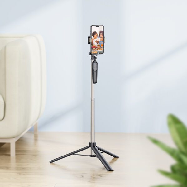 Holder and Selfie Stick Hoco K19 Soul Live Broadcast for Devices 4.5"-7" 70mAh Height 1.57m Black - Image 3