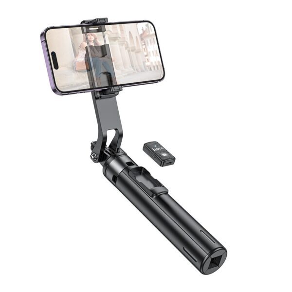 Four-Leg Holder and Selfie Stick Hoco K21 Stream for Devices 4.5"-7.0" 55mAh Height 1.37m with Remote Control Black - Image 3