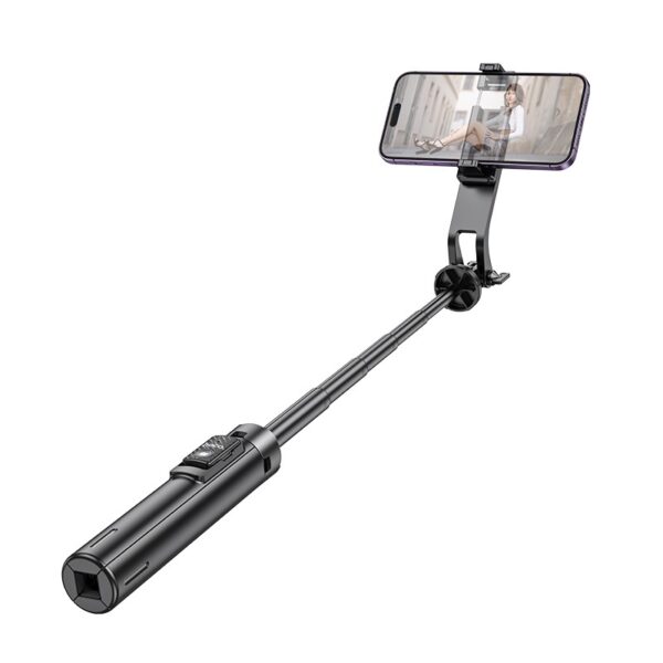 Four-Leg Holder and Selfie Stick Hoco K21 Stream for Devices 4.5"-7.0" 55mAh Height 1.37m with Remote Control Black - Image 4