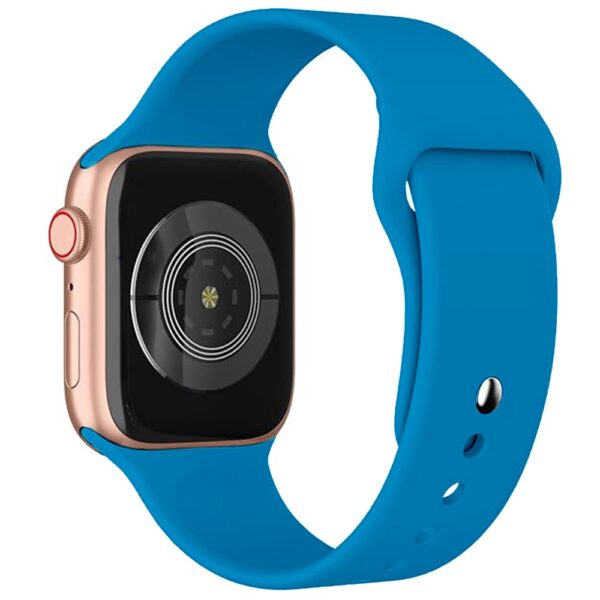 Watchband Noozy 38mm/40mm/41mm for Apple Watch 1/2/3/4/5/6/7/8/9/se/ultra 1/ultra 2 Blue Silicon Band - Image 2