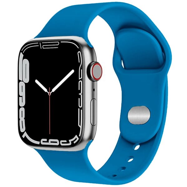 Watchband Noozy 38mm/40mm/41mm for Apple Watch 1/2/3/4/5/6/7/8/9/se/ultra 1/ultra 2 Blue Silicon Band - Image 3