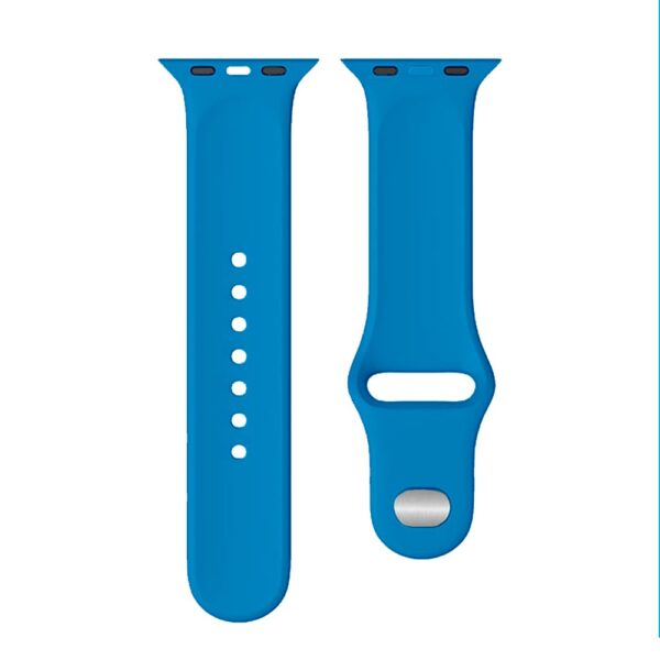 Watchband Noozy 38mm/40mm/41mm for Apple Watch 1/2/3/4/5/6/7/8/9/se/ultra 1/ultra 2 Blue Silicon Band - Image 4