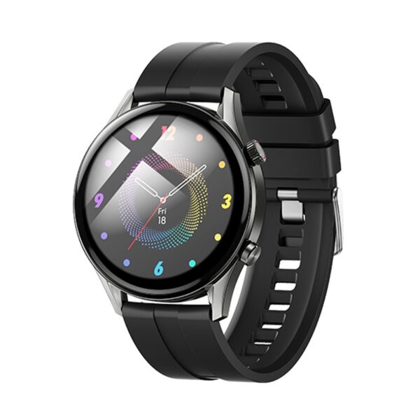 Smartwatch Hoco Y7 Pro IP67                with Call Function Silicon Band Metal Grey - Image 3