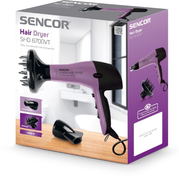 Hair Dryer 2000W Sencor SHD 6700VT Purple - Image 2