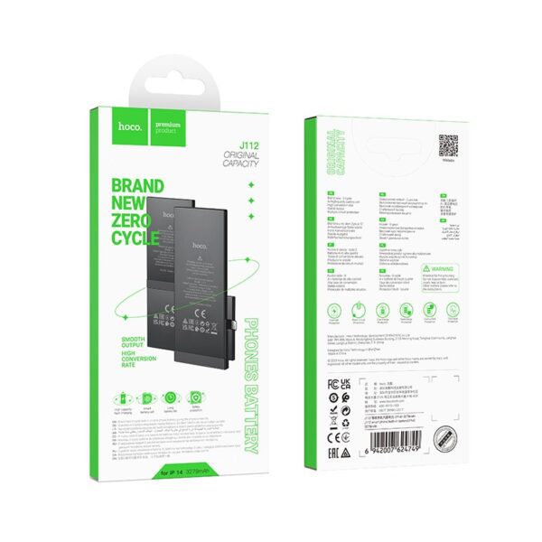 Battery Hoco J112 Zero Cycle Compatible with Apple iPhone 14 3279mAh Without Installation Warning - Image 2