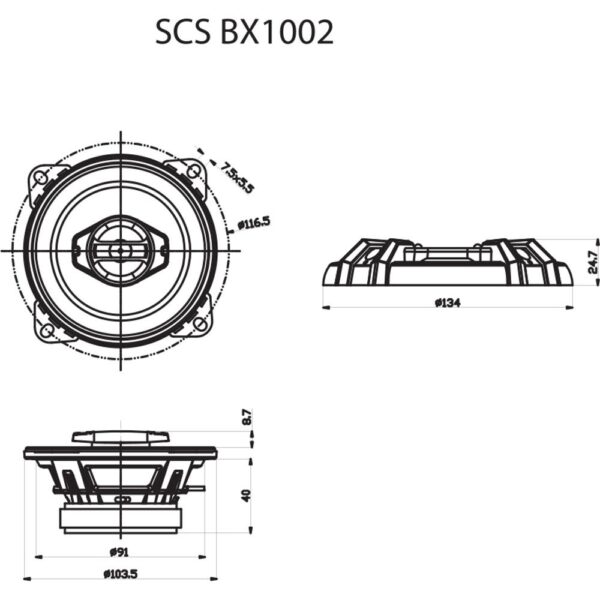 Car Speakers Sencor SCS BX1002 Diameter 10cm 60W - Image 4