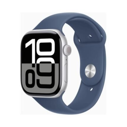 Apple Watch (Series 10 2024) Gps 46mm Silver Aluminium Case με Denim M/L Sport Band EU