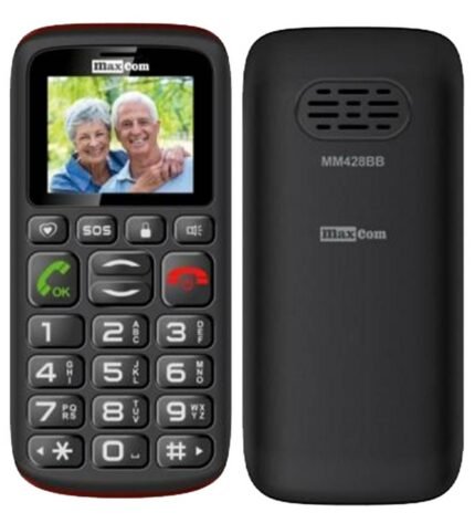 Maxcom MM428BB (Dual Sim) 1.8" με Μεγάλα Πλήκτρα, Ραδιόφωνο (Λειτουργεί χωρίς Handsfree), Φακό και Πλήκτρο Έκτακτης Ανάγκης Μαύρο