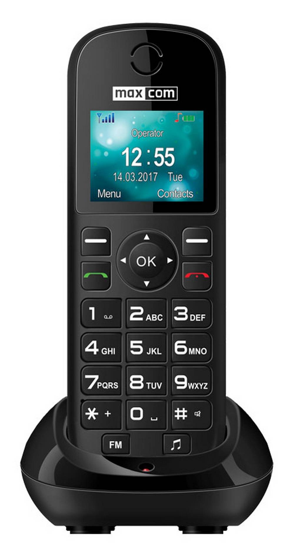 20116.jpg Maxcom MM35D 1.77" με Μεγάλα Πλήκτρα, Ραδιόφωνο (Λειτουργεί χωρίς Handsfree), και Βάση Φόρτισης Μαύρο - Image 1