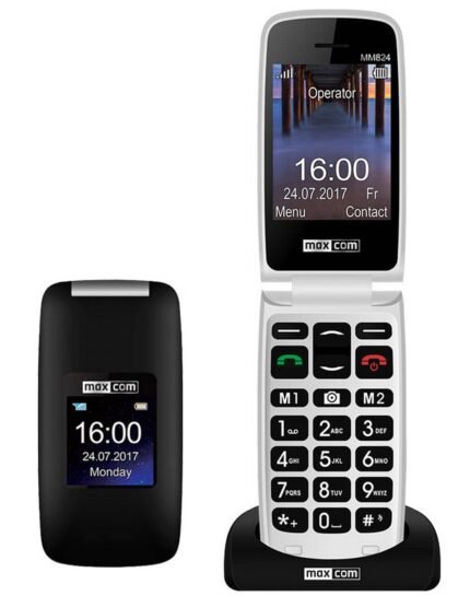 Maxcom MM824 2.4" με Κάμερα, Ραδιόφωνο (Λειτουργεί χωρίς Handsfree), και Πλήκτρο Έκτακτης Ανάγκης & Κατάλληλο για Ακουστικά Βαρηκοϊας Μαύρο