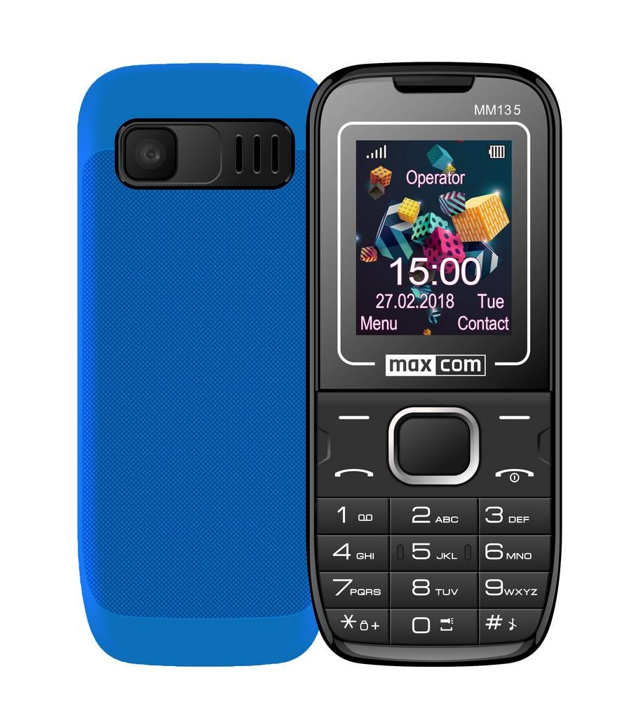 23210-465.jpg Maxcom MM135 (Dual Sim) 1,77" με Κάμερα, Bluetooth, Φακό, Ανοιχτή Ακρόαση και Ραδιόφωνο Μαύρο - Μπλέ - Image 1