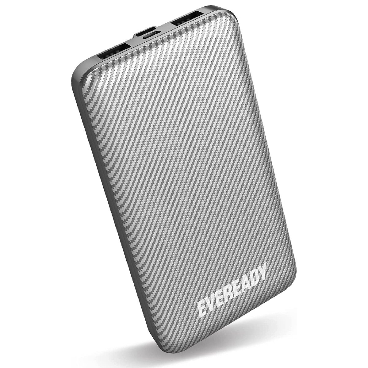 38799.jpg Power Bank Energizer Eveready Slim 10000mAh 2A με 2x USB 2.0 και LED Ένδειξη Μπαταρίας Ασημί - Image 1