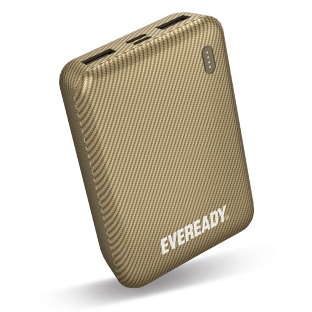 38801.jpg Power Bank Energizer Eveready Mini 10000mAh 2.1A με 2x USB 2.0 και LED Ένδειξη Μπαταρίας Χρυσαφί - Image 1