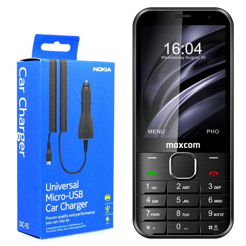 38812-50.jpg Maxcom MM334 3.2" με Bluetooth, Ραδιόφωνο, Κάμερα, Φακό και Μεγάλα Γράμματα Μαύρο + Φορτιστής Αυτοκινήτου Nokia Micro USB - Image 1