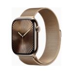 Apple Watch (Series 10 2024) Gps +Cellular 46mm Titanium Gold Case με Sport Loop M/L Gold Milanese EU