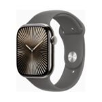 Apple Watch (Series 10 2024) Gps +Cellular 46mm Natural Titanium Case με Sport Band M/L Stone Grey EU