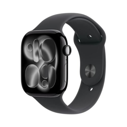 Apple-Watch-Series-11-Sport-Band-500x500-1 Apple Watch (Series 11 2025) Gps 46mm Jet Black Aluminium Case με S/M Black Sport Band EU - Image 1