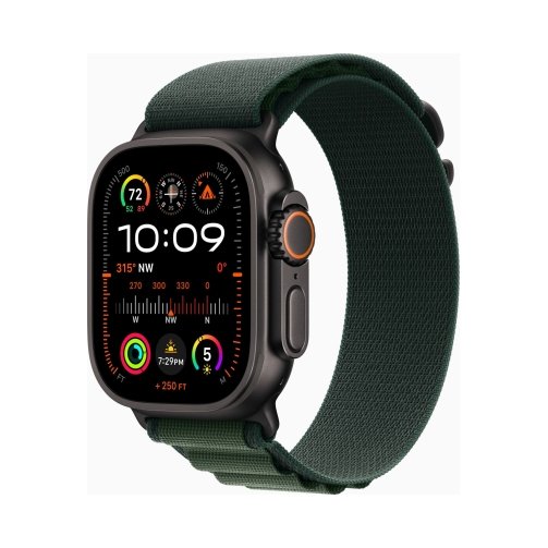 Apple-Watch-Ultra-2-schwarz-mit-Alpine-Loop-Small-OneThing_Gr Apple Watch Ultra 2 (Series 9 2023) Gps +Cellular 49mm Black Titanium Case με Alpine Loop S Dark Green EU - Image 1