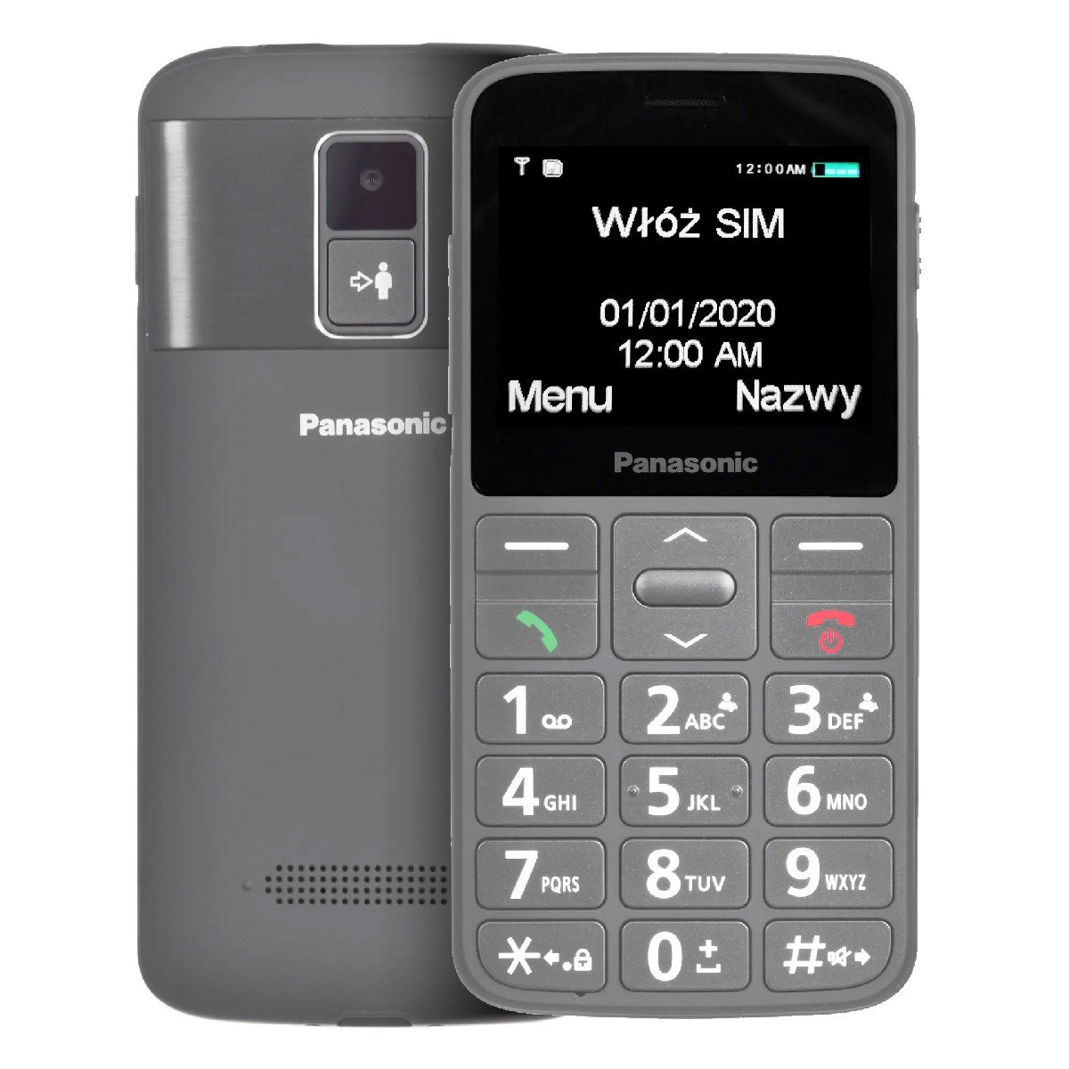 38091 Panasonic KX-TU160EXG 2.4" με πλήκτρο SOS, Bluetooth, Μεγάλα Γράμματα Γκρι - Image 1