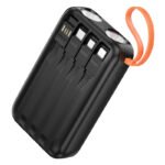 Power Bank Hoco  J151 Spirit 10000mAh με 4 Καλώδια Φόρτισης, Φακό και LED Ένδειξη Μαύρο - Image 3