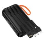 Power Bank Hoco  J151 Spirit 10000mAh με 4 Καλώδια Φόρτισης, Φακό και LED Ένδειξη Μαύρο - Image 4