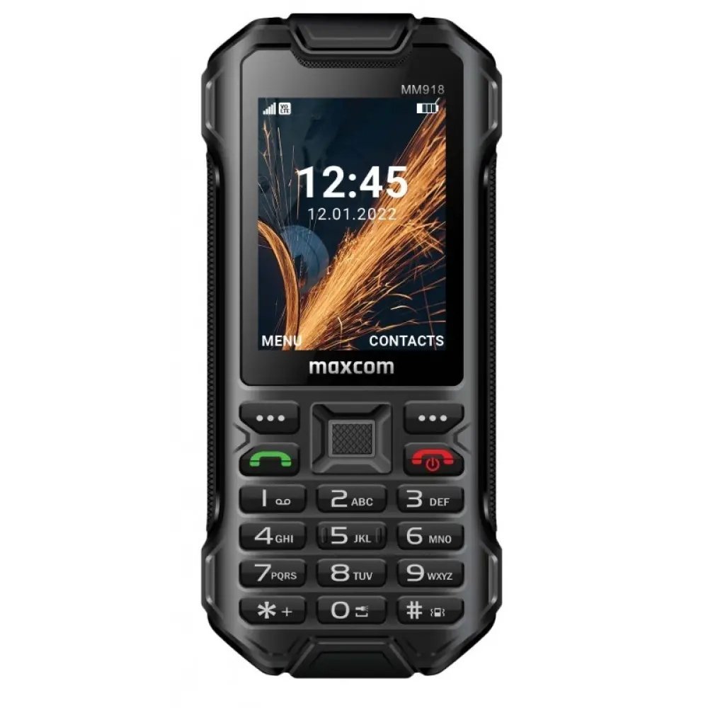 46829 Maxcom Strong MM918 L (Dual Sim) 2.4" Water-dust proof IP68 4G VoLTE με Φακό, Ραδιόφωνο και Κάμερα Μαύρο - Image 1