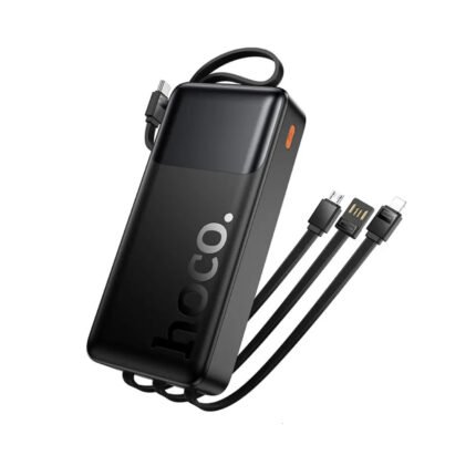 Power Bank Hoco J156A Founder 20000mAh PD20W QC με Θύρες USB+USB-C Ενσωματωμένα Καλώδια USB-C USB Lighting Micro LED Ένδειξη Μπαταρίας Μαύρο