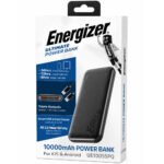 Power Bank Energizer UE10055PQ 10000mAh PD22.5W QC3.0 με 2xUSB-C 1xUSB-A και LED Ένδειξη Μπαταρίας Μαύρο - Image 2