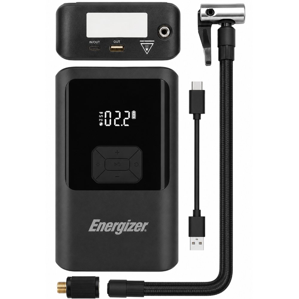 52224 Power Bank Energizer JE10000JP 10000mAh PD15W QC 1xUSB-A 1xUSB-C Προσάρτημα Εκκίνησης Αυτοκινήτου 1500A and Air Pump 11 bar Μαύρο - Image 1