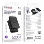 Power Bank Borofone BJ82 Ultra-slim 5000mAh 5V/2A 1xUSB-C 1xUSB-A Ασύρματη Φόρτισή 5W και LED Ένδειξη Μπαταρίας Μαύρο - Image 2