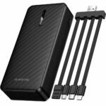 Power Bank Borofone BJ84A 20000mAh με 4 Καλώδια Φόρτισης USB-C USB-A Lightning Micro-USB και LED Ένδειξη Μπαταρίας Μαύρο - Image 3
