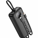 Power Bank Hoco J132A Sabio 20000mAh 22.5W+PD20W με Ενσωματομένα Καλώδια 2xUSB-C 1xLightning 1xUSB-A Θύρα και LED Ένδειξη Μπαταρίας Μαύρο - Image 3