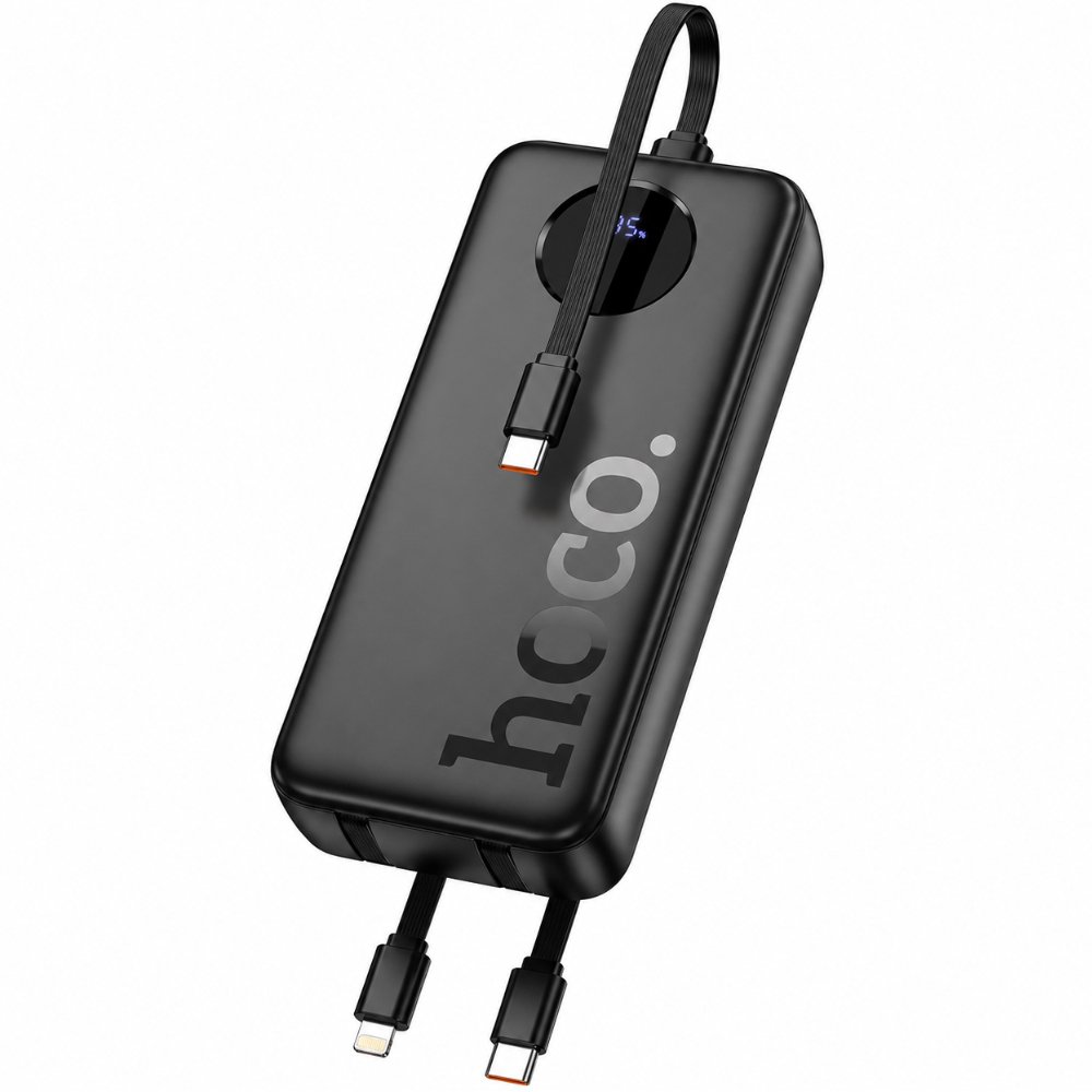 52325 Power Bank Hoco J132A Sabio 20000mAh 22.5W+PD20W με Ενσωματομένα Καλώδια 2xUSB-C 1xLightning 1xUSB-A Θύρα και LED Ένδειξη Μπαταρίας Μαύρο - Image 1