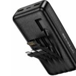 Power Bank Hoco J163A 20000mAh 5V/2A QC 1xUSB-C 2xUSB-A Ενσωματωμένα Καλώδια USB-A USB-C Lightning MicroUSB και LED Ένδειξη Μαύρο - Image 3