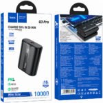 Power Bank Hoco Q3 Pro Mini 10000mAh 22.5W PD20W Super Fast Charge 1xUSB-C 1xUSB-A 1xMicroUSB  και LED Ένδειξη Μαύρο - Image 2