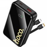 Power Bank Hoco Q37A Graceful 20000mAh 22.5W PD20W QC3.0 1xUSB-A 1xUSB-C με Ενσωματωμένα Καλώδια USB-C Lighting και LED Ένδειξη Μαύρο