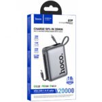 Power Bank Hoco Q39 20000mAh 22.5W PD20W QC3.0 1xUSB-A 1xUSB-C με Ενσωματωμένα Καλώδια USB-C Lighting και LED Ένδειξη Γκρι - Image 2