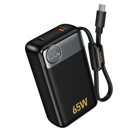 Power Bank Hoco Q53 Skillful 12000mAh PD65W QC3.0 1xUSB-C 1xUSB-A  με Ενσωματωμένο Καλώδιο USB-C και LED Ένδειξη Μαύρο