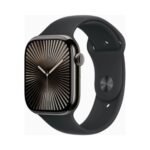 Apple Watch (Series 10 2024) Gps +Cellular 46mm Slate Titan με Schwarzem Sport Band M/L EU
